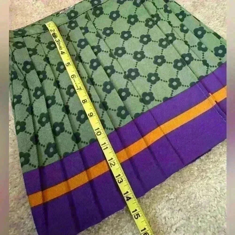 Urban Outfitters Pleated Dark Academia Novelty Scarf Print Funky Y2K Skirt Med - Picture 9 of 11